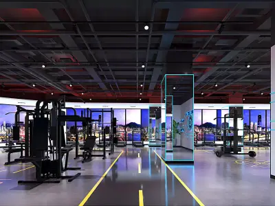 Fitness Center Gym 3D model 3D model