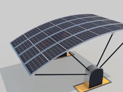 Outdoor Parking With Solar System 3D model