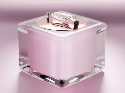 Luxury Pink Glass Cosmetic  Product Packaging Design 3D model
