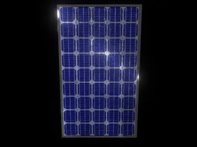 low poly solar panel 3 maps optimized gameready Low-poly 3D model