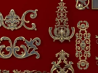4k Classical ornaments   Low-poly 3D model