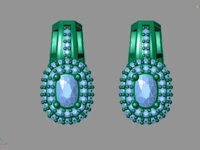 Women Earrings 3DM STL Womens Earring Renders 3D print models   3D print model 26