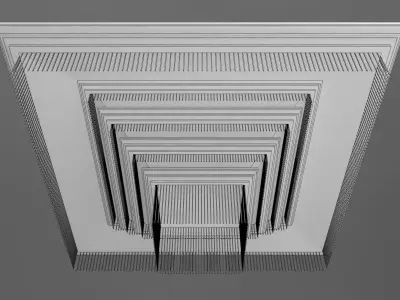 Box Chandelier with Crystal Hanging 3D model
