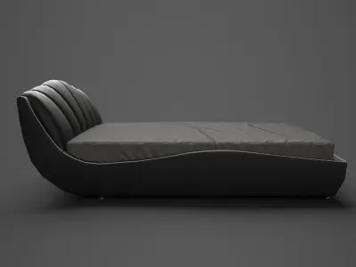 Leather Bed Low-poly 3D model