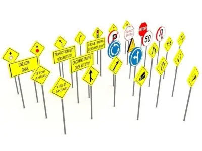 Street signs - Traffic signs 3D model