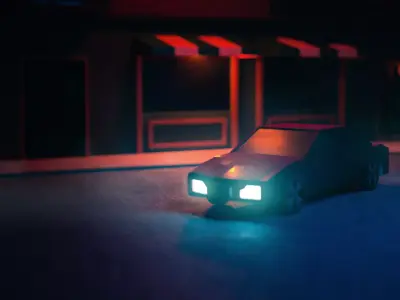 Simple Low-Poly Car Low-poly 3D model