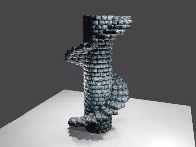 Rock Ladder Medieval - Dungeon - Escada Low-poly 3D model