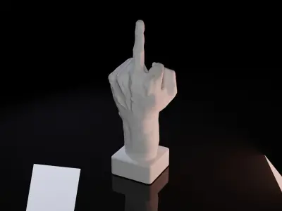 3D printable Middle Finger Trophy Number 1 A-Hole 3D print model