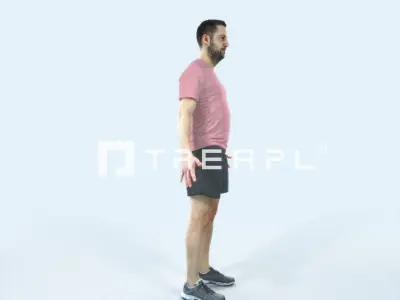 Portrait 09G Animated Rigged Sports Man Low-poly 3D model