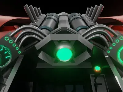 Sci Fi racing vehicle Low-poly 3D model
