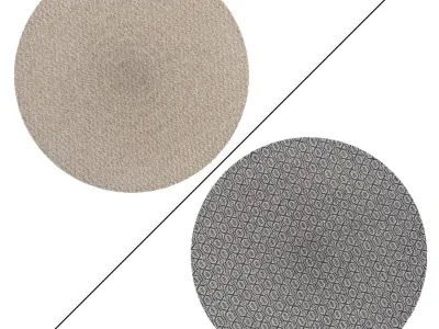Round Rug Set 238 3D model
