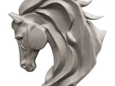 Horse statue Low-poly 3D model