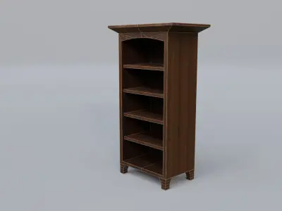 Bookcase simple Low-poly 3D model