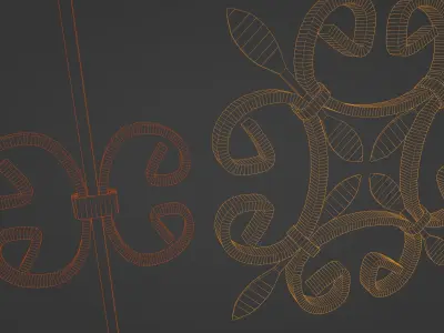 Modular Forged Fencing Set Low-poly 3D model