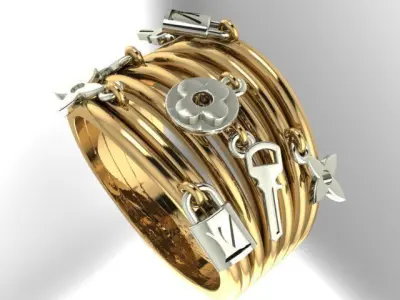 Luxury beads ring 3D print model