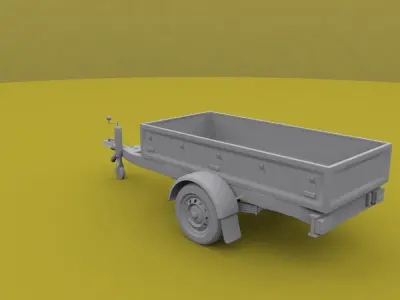 Car Trailer Low-poly 3D model by DJakoo