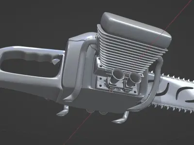 High Poly biker chainsaw  3D model