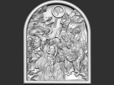 jesus baptism 3D print model