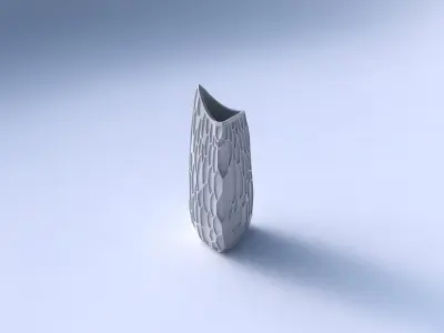 Vase curved tipping triangle 2 with organic dents 3D print model