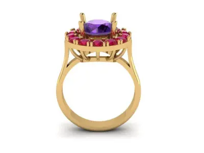 Ring11 amethyst ring gold 3D model