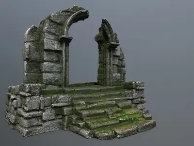Ruin Gate Low-poly 3D model