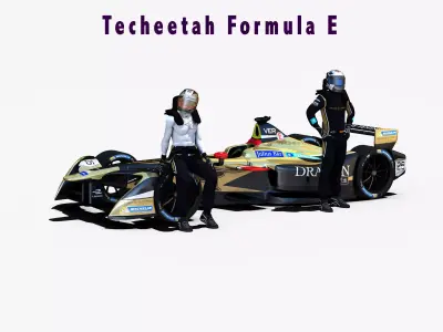 Techeetah 2017 2018 Low-poly 3D model