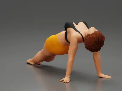 Woman Yoga Model Purvottanasana Reverse Tabletop Pose 3D print model