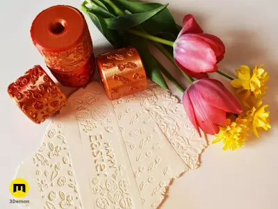 Texture Rollers Easter Patterns Free 3D print model