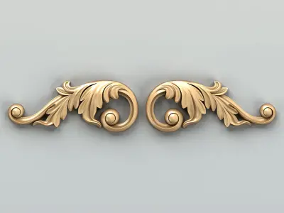 Carved decor corner 011 3D model