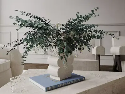 Flowers in vase 3D model 3D model