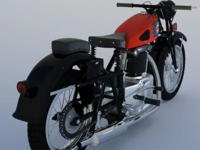 vintage motorcycle Low-poly 3D model