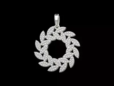 flower leaf pendant model 296 3D print model