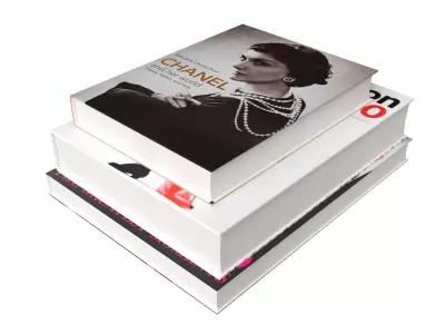 Luxury Fashion Book Stack Trio of Iconic Decorative Albums Low-poly 3D model