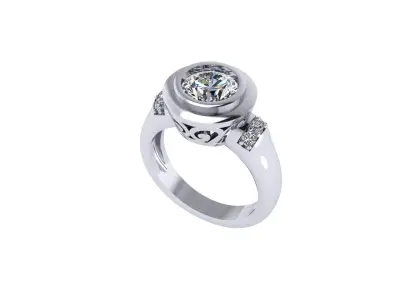 Women diamond ring 3d render 3D print model shop