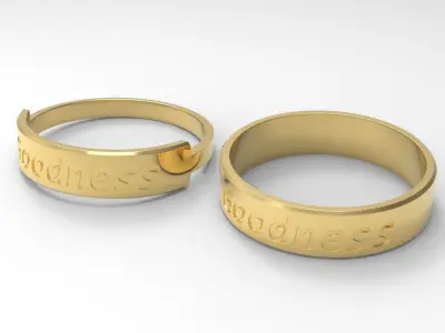 Goodness Couple Ring Gold 3D print model