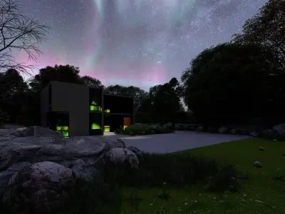 Forest villa-Casa Scene-Modern Villa 3D model