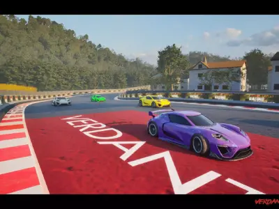 Verdant Ascent Rally - Realistic Race Track Environment Low-poly 3D model