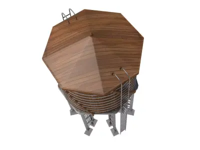 Wooden Water Tower  3D model