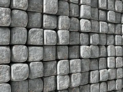 Stone  cube panel 3D model