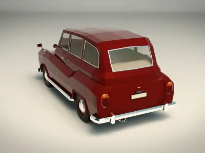Low Poly Sedan Car 10 Low-poly 3D model