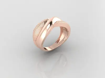 Women Ring Fancy Ring Plain light weight STL 3DM Printable 3D print model 4