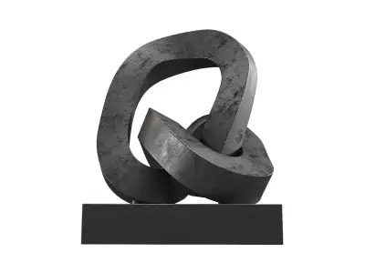 Cast Metal Abstract Sculpture 2 RH Low-poly 3D model