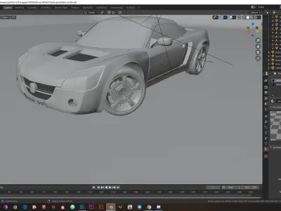 Opel speedster hight resolution low-poly model Low-poly 3D model
