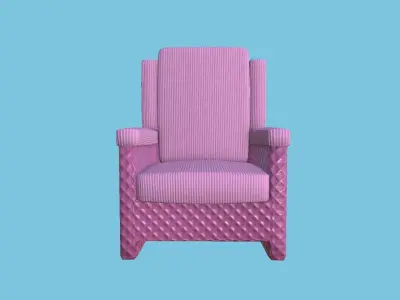 Pink Beauty Armchair - Furniture Interior Design Free low-poly 3D model