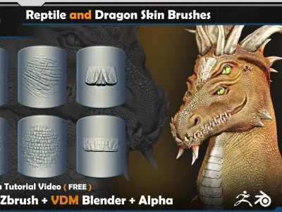 Reptile and Dragon Skin Brushes  Vol 03 3D model