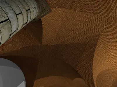 Vaulting 1-3   Romanic  750cm spaced   simple Low-poly 3D model