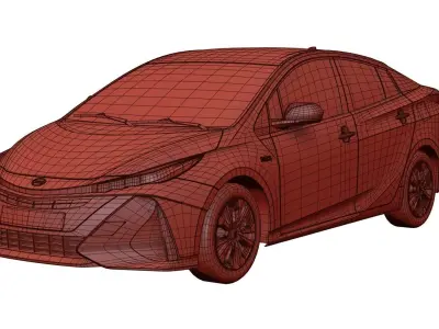 Hybrid sedan unbranded 3D model