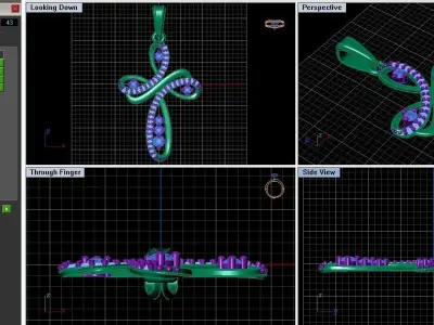 Pendant diamond cross  3D print model