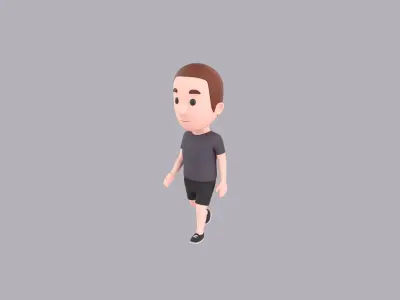  Cartoon Male Character Rigged 009 3D model
