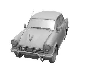 ambassador car detail 3d model 3D model